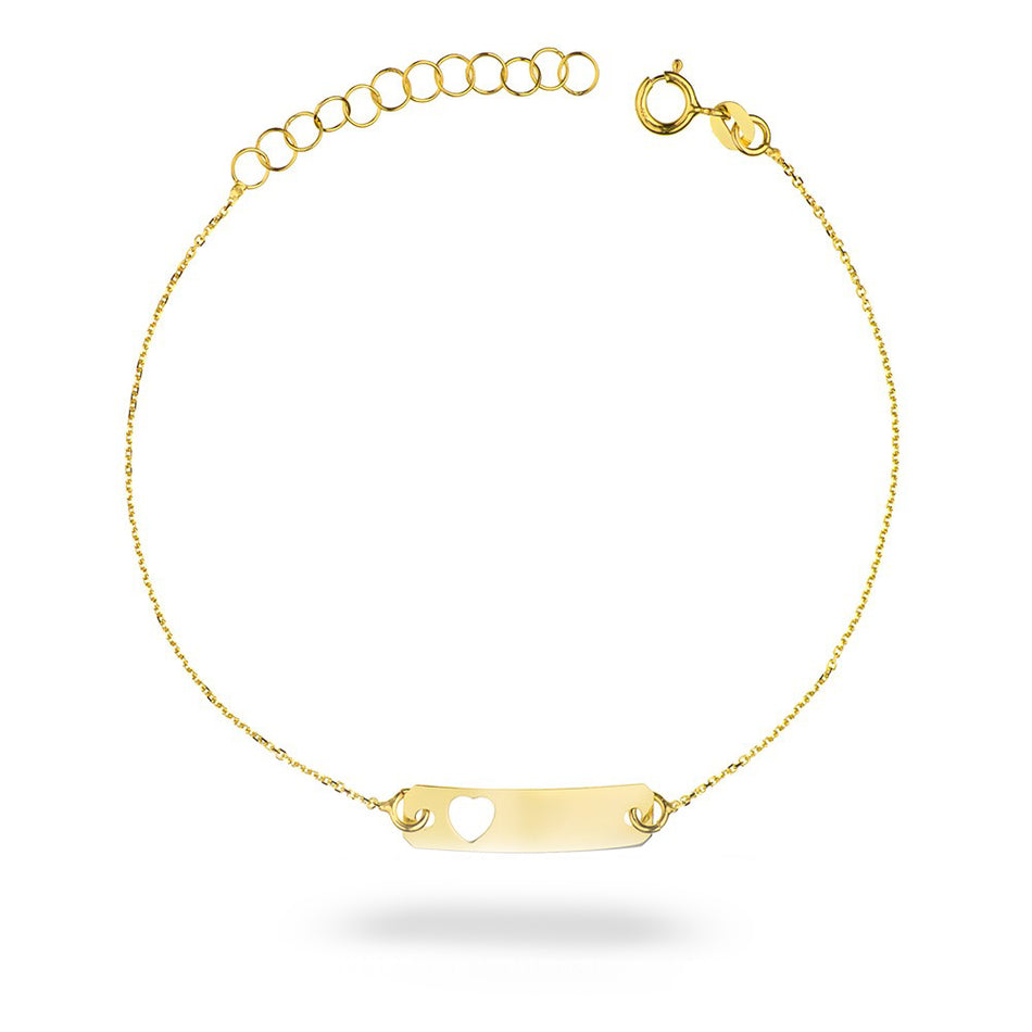Kinder Goldarmband mit Herz zur Gravur