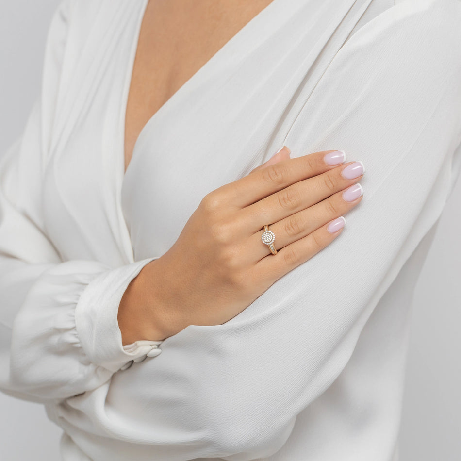 Goldring-Set mit Zirkonia