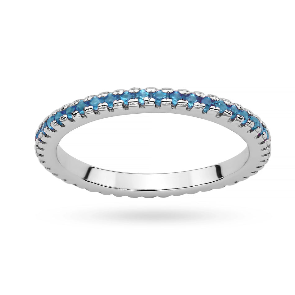Silberring mit blauem Zirkonia