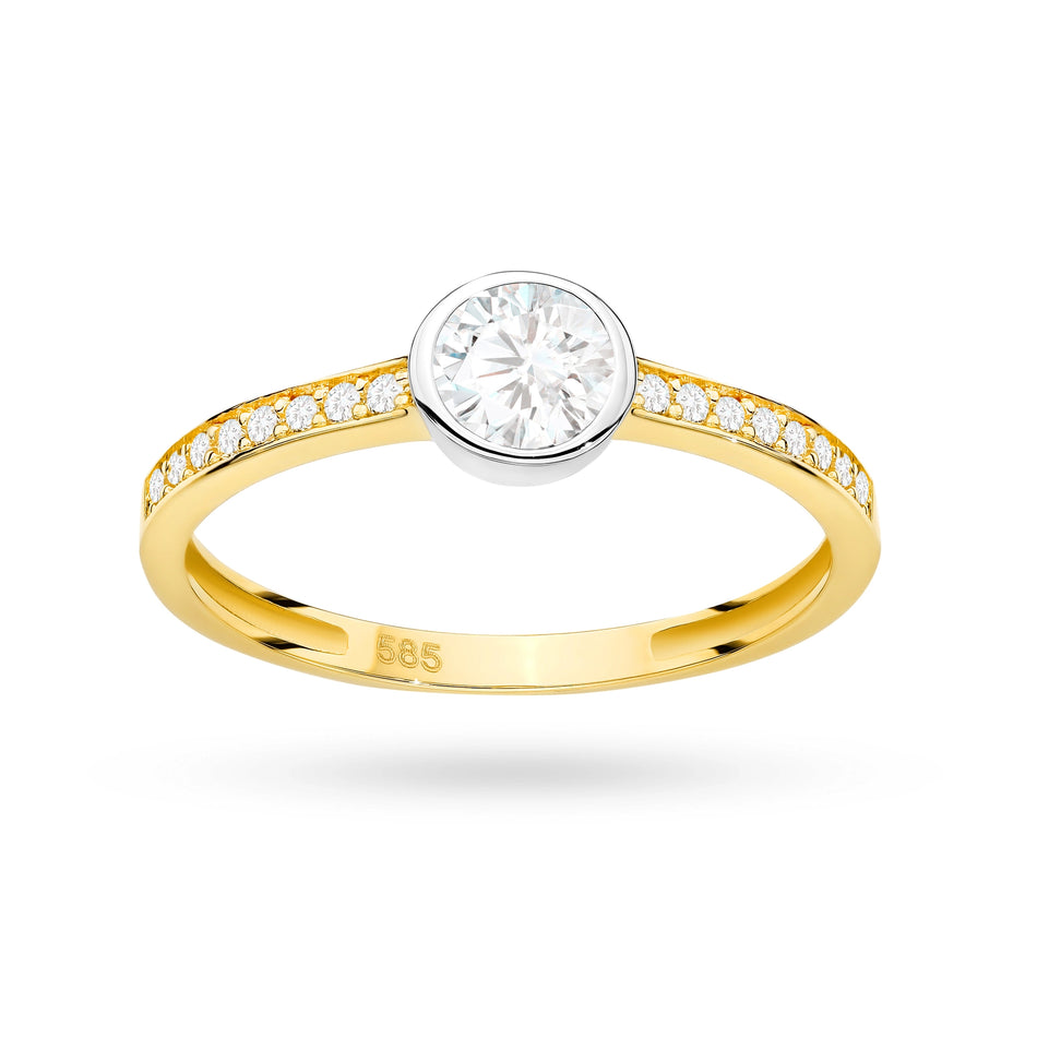 Gold Ring with Zirconia