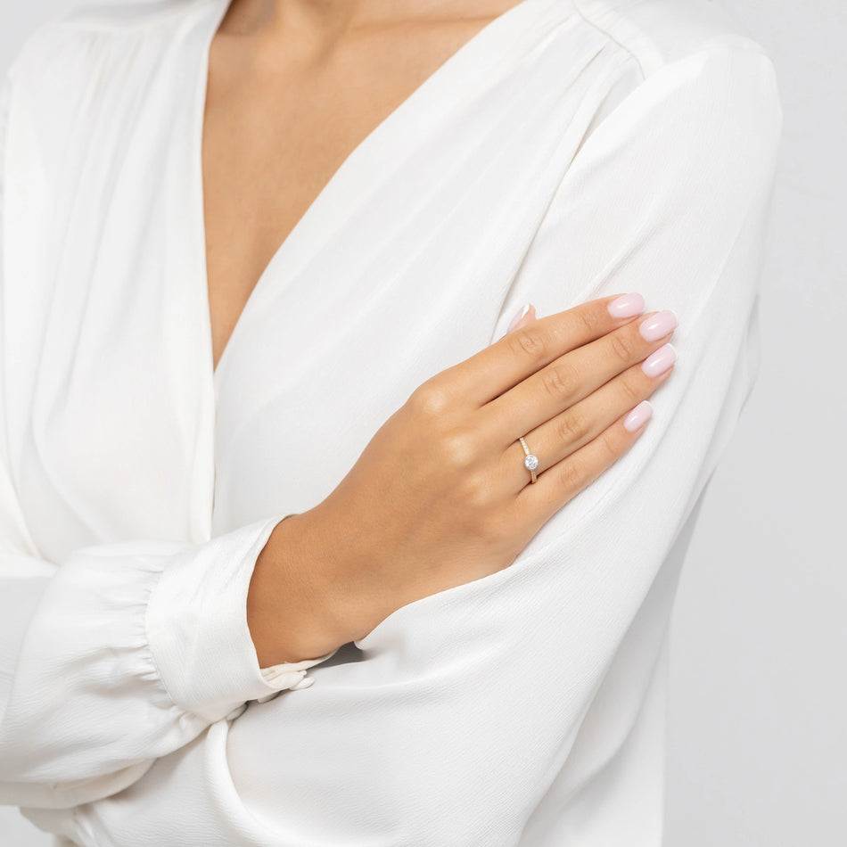 Gold Ring with Zirconia