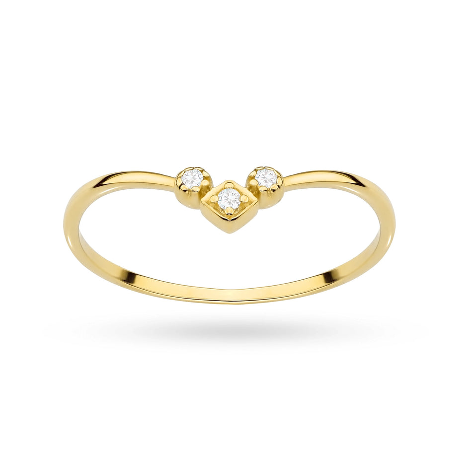 Gold Ring with Zirconia