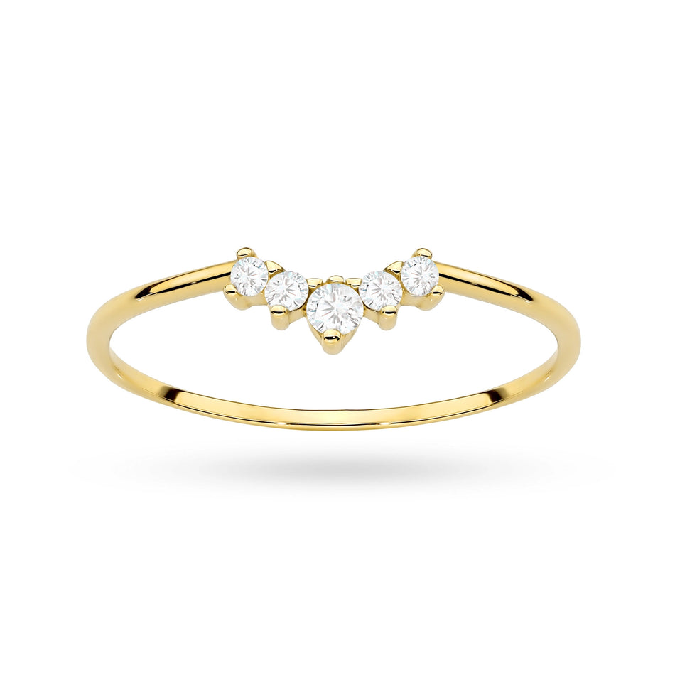 Gold Ring with Zirconia