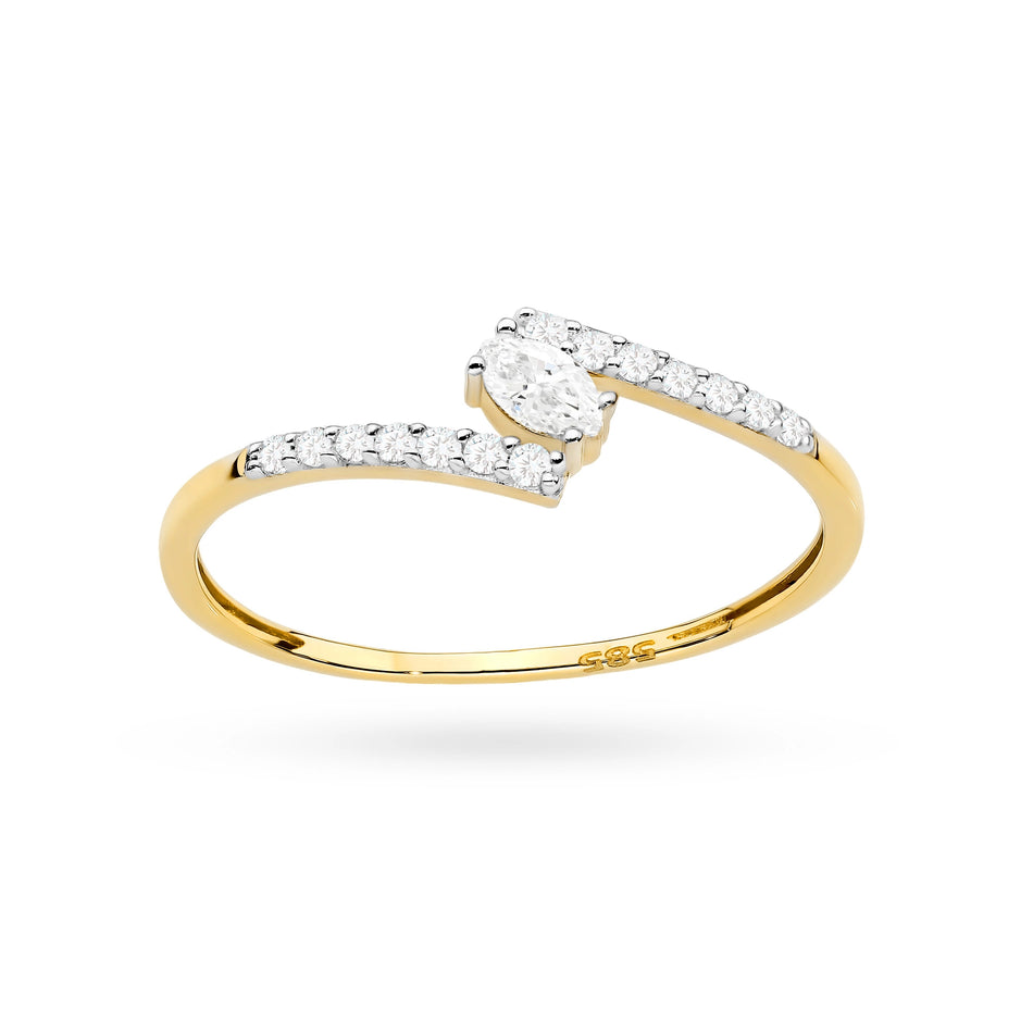 Dezenter Goldring mit Zirkonia