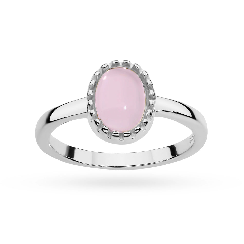 Silberring mit rosa Quarz