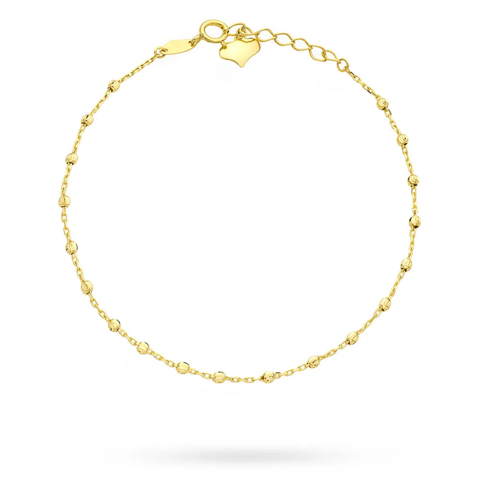 Goldarmband mit Perlen und Herz