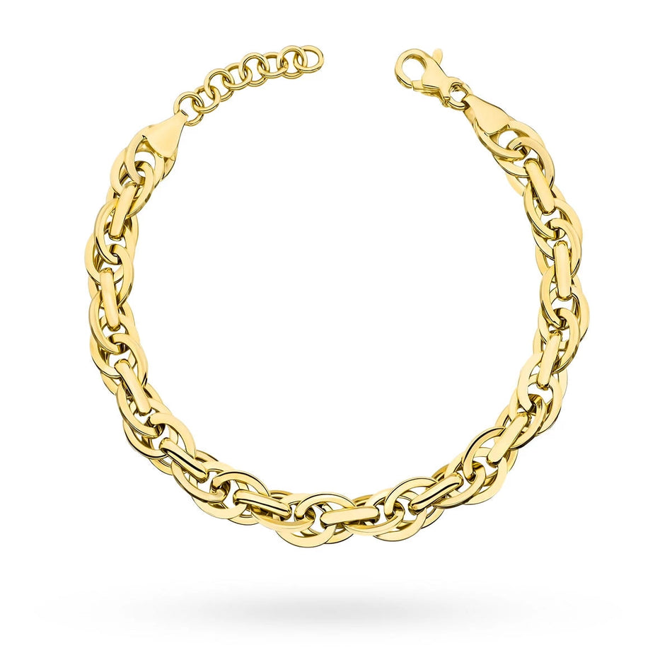 Massives Goldarmband mit dichtem Sego-Geflecht