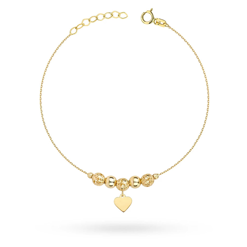 Goldarmband mit durchbrochenen Perlen