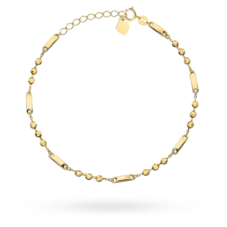 Goldarmband mit Platten und Perlen Kleur