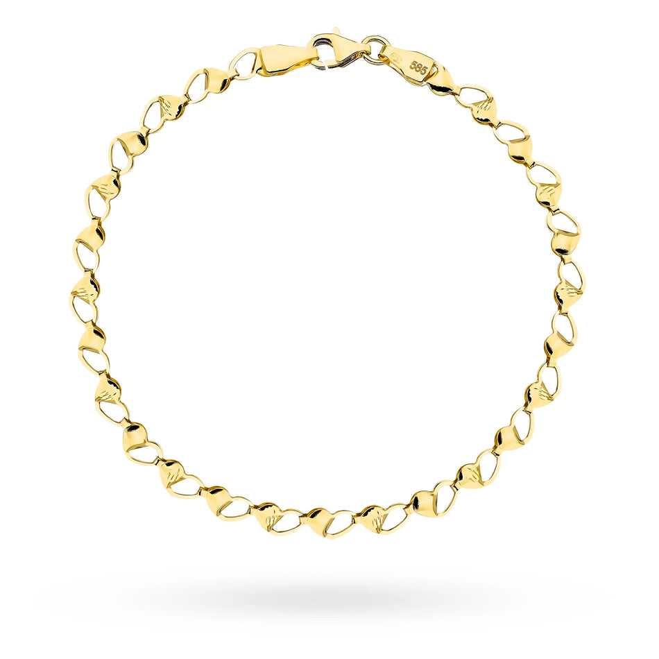 Gold Segmentarmband mit Herz