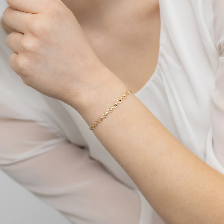 Gold Segmentarmband mit Herz