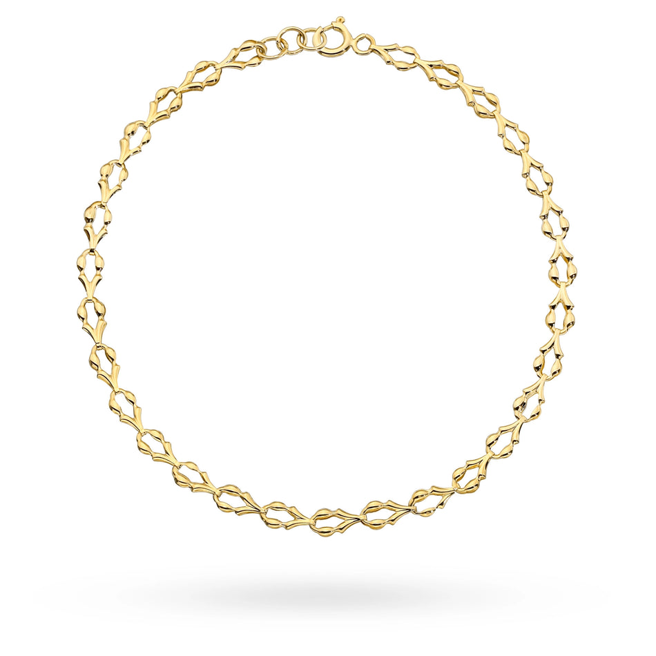 Elegantes Goldarmband mit ungewöhnlicher Webart