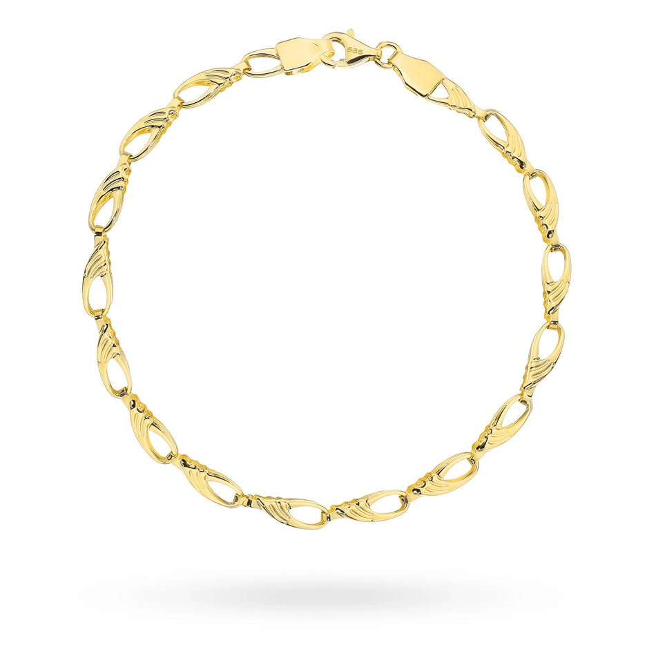 Goldarmband mit Tropfen und Perlen