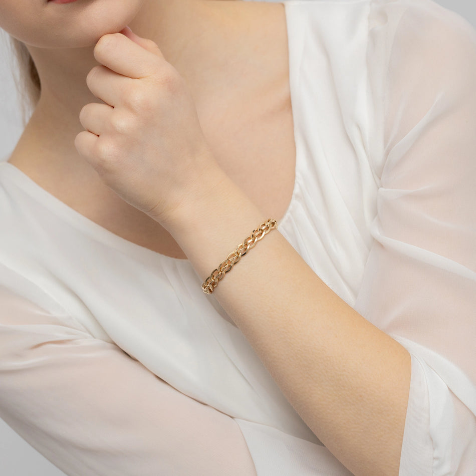 Massives Goldarmband mit ovalen Gliedern