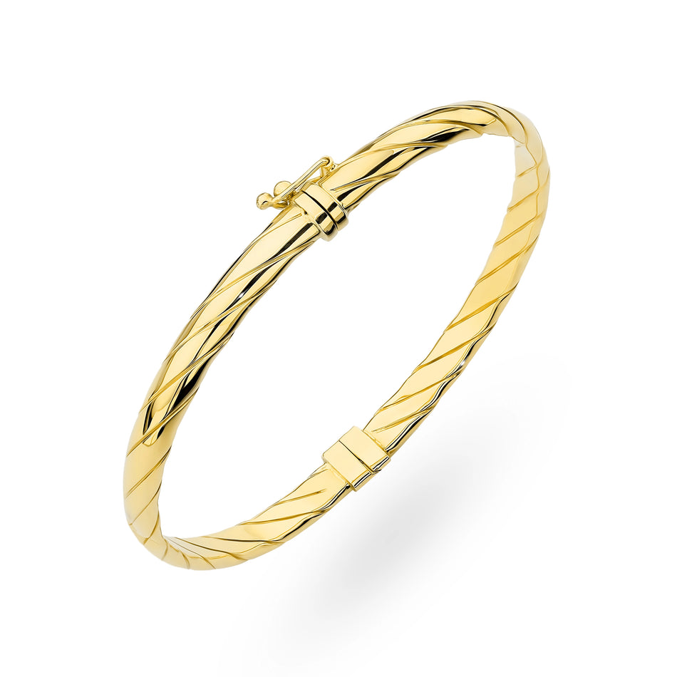 Gold steifes verziertes Armband