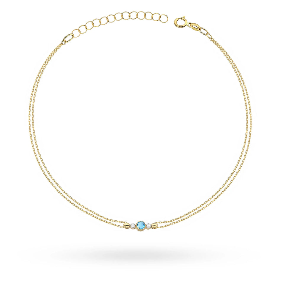 Goldarmband mit 0,15 ct Topas und 0,029 ct Diamanten