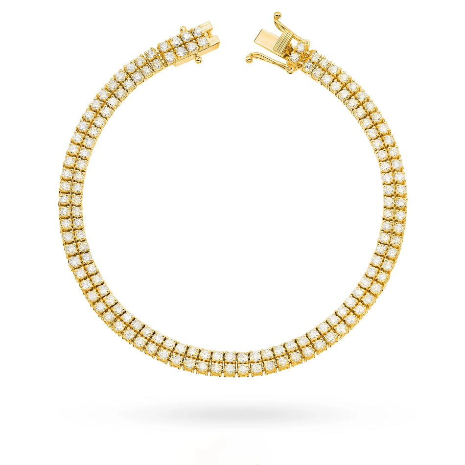 Gold Tennis Armband Set mit 2,96 ct Diamanten