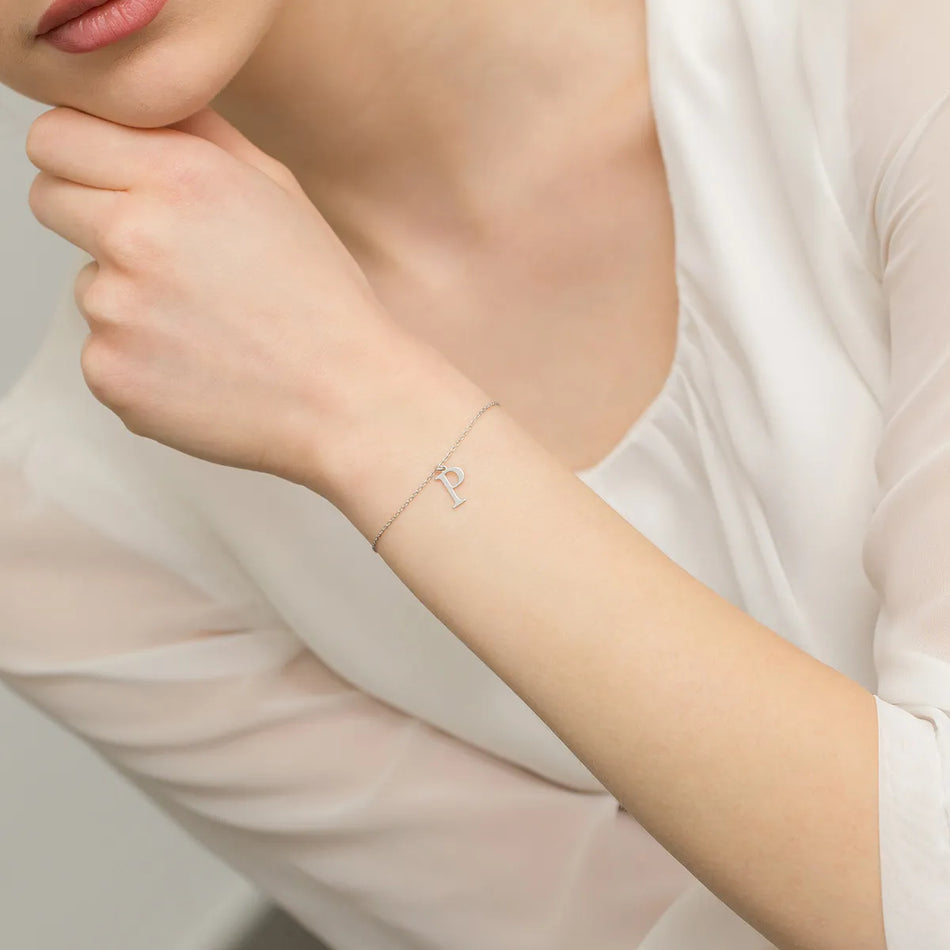 Silber Armband Brief P