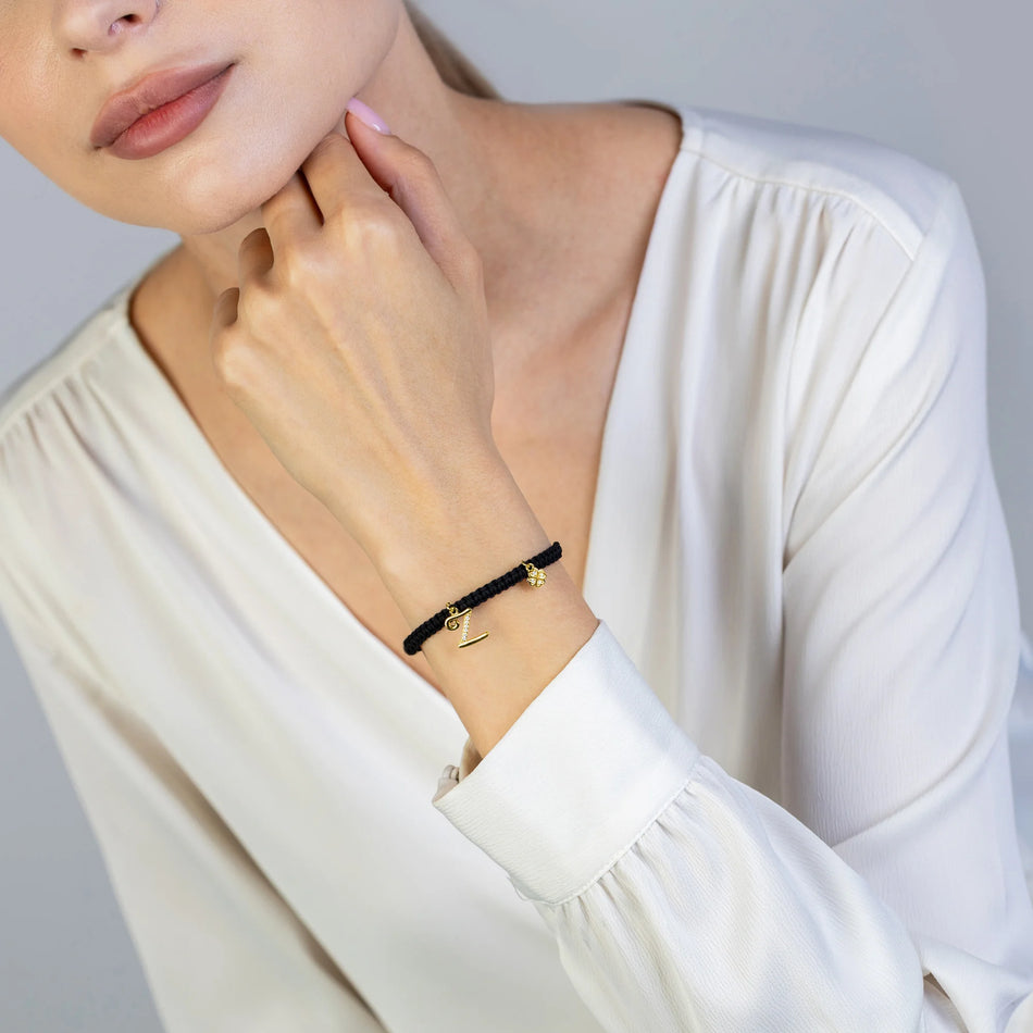 Vergoldetes Silberarmband mit Zirkonia Brief Z