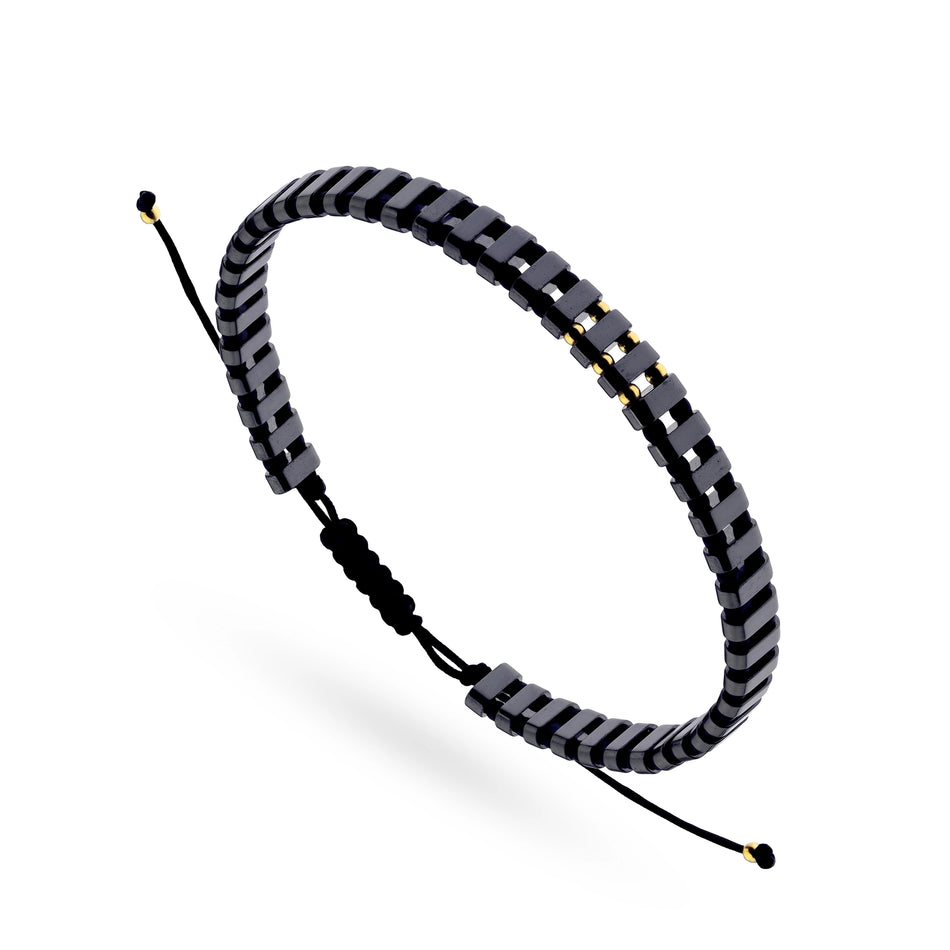 Herren Gold Armband Hämatit Perlen 6.0mm