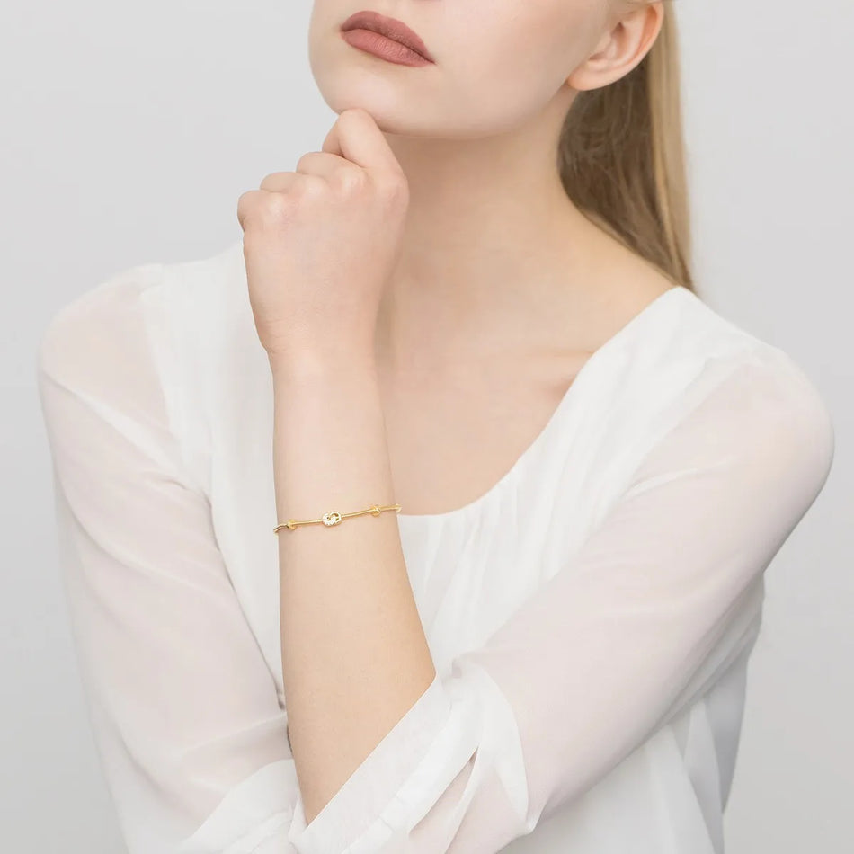 Vergoldetes Silberarmband mit Zirkonia