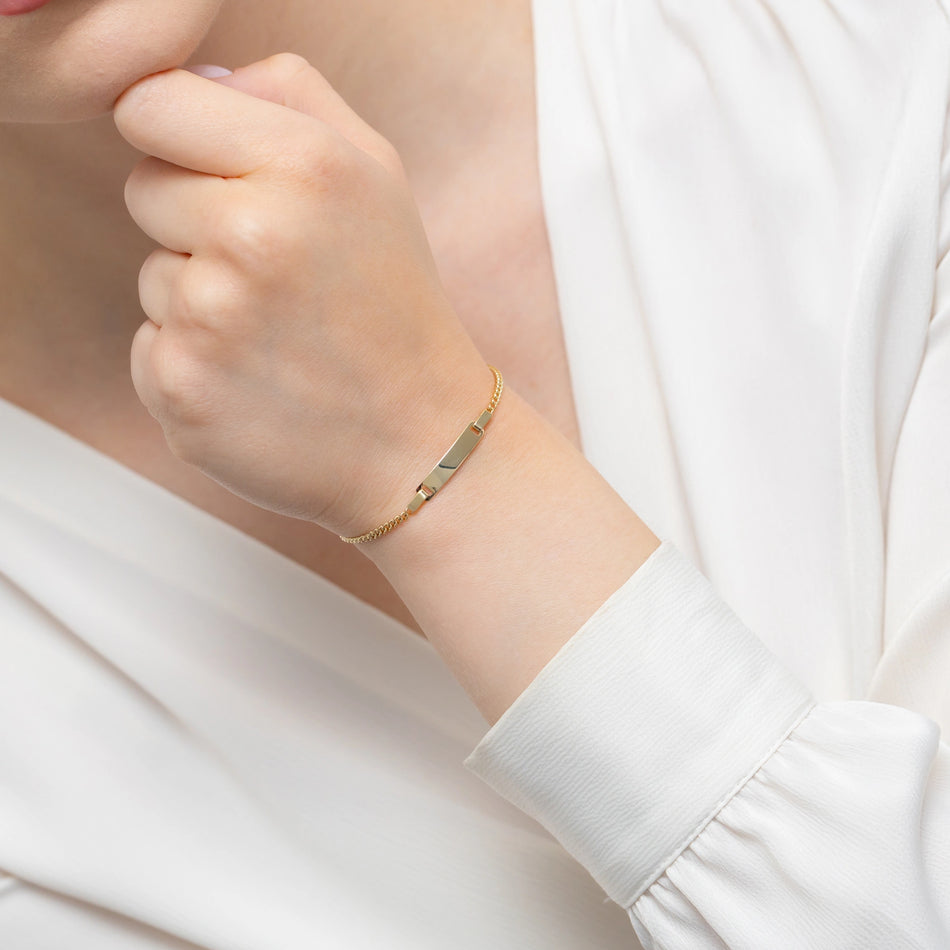 Kinder-Goldarmband mit Platte zur Gravur