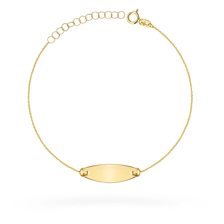 Kinder-Goldarmband mit Platte zur Gravur