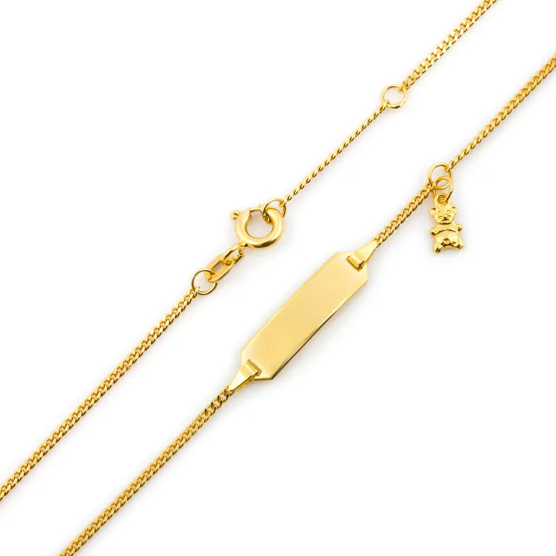 Kinder Goldarmband mit Bär zur Gravur