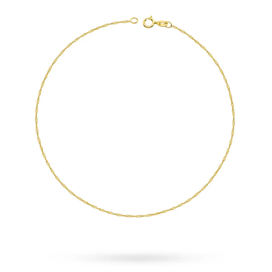 Gold Fußkettchen Singapurkette 1.0mm