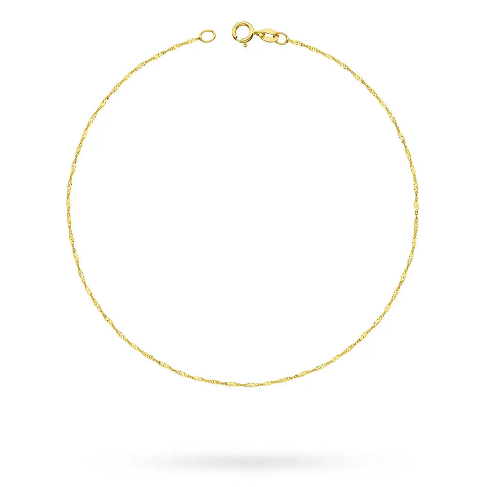 Gold Fußkettchen Singapurkette 1.0mm