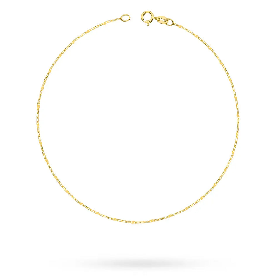Gold Fußkettchen mit diamantgeschliffener Ankerkette 1.3mm