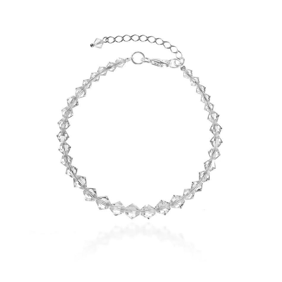 Klassisches Hochzeits-Silber-Armband mit Swarovski-Kristallen