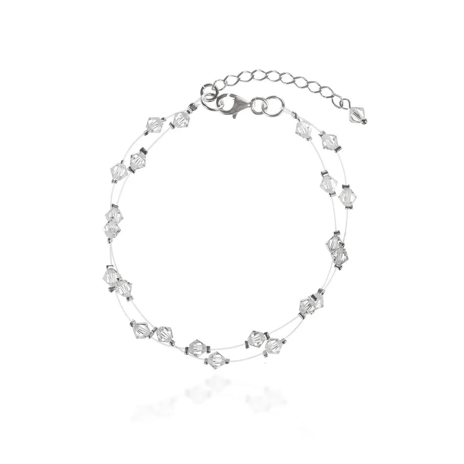Klassisches Hochzeits-Silber-Armband mit Swarovski-Kristallen