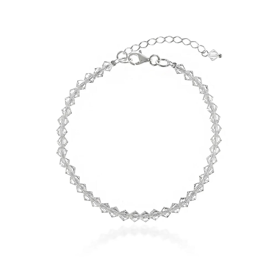 Klassisches Hochzeits-Silber-Armband mit Swarovski-Kristallen