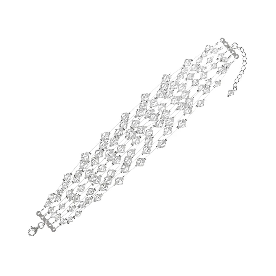 Klassisches Hochzeitsarmband aus Silber mit Swarovski-Kristallen