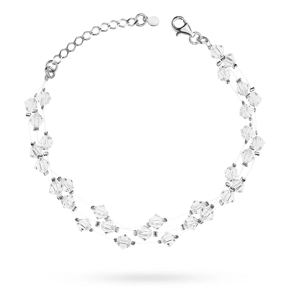 Klassisches Hochzeits-Silber-Armband mit Swarovski-Kristallen