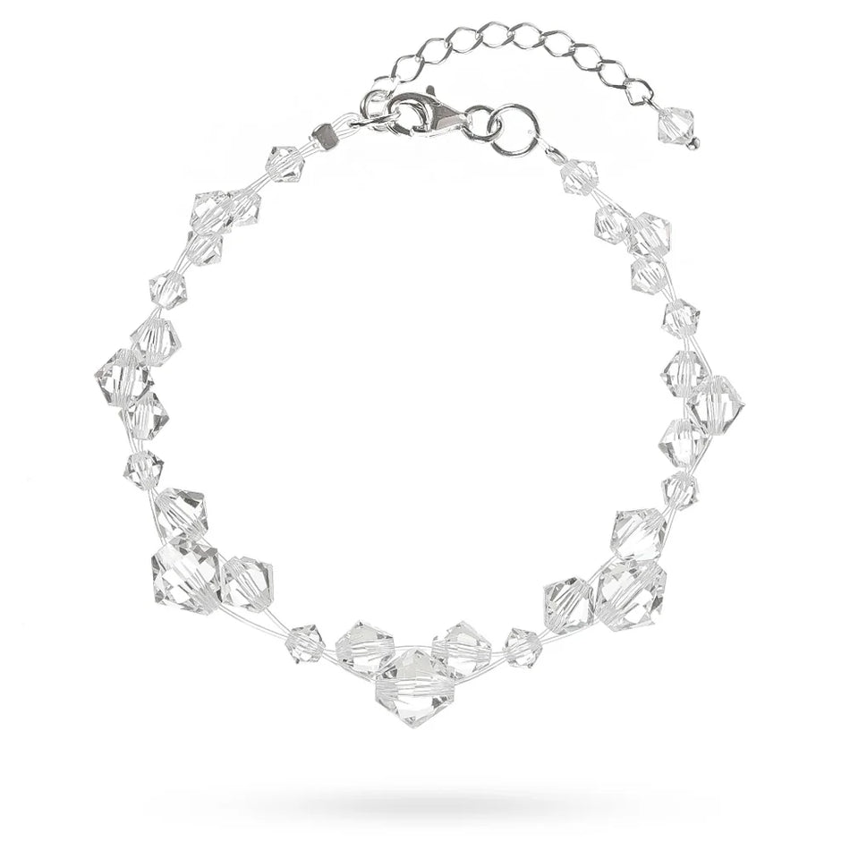Klassisches Hochzeits-Silber-Armband mit Swarovski-Kristallen