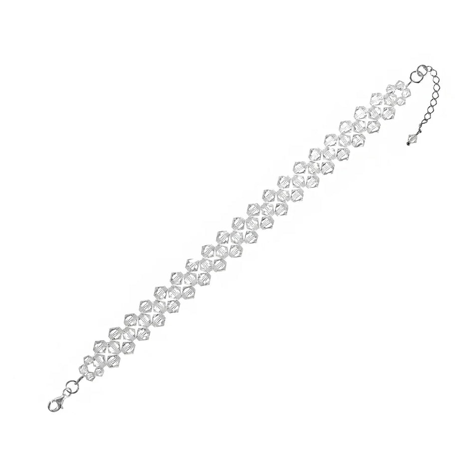 Klassisches Hochzeitsarmband aus Silber mit Swarovski-Kristallen