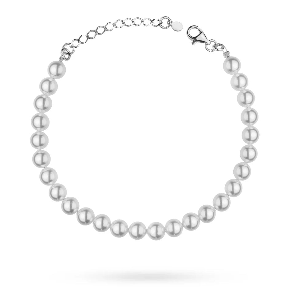 Klassisches Hochzeits-Silber-Perlenarmband