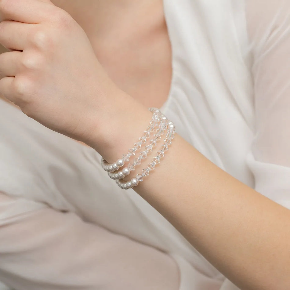 Klassisches Hochzeits-Silber-Perlenarmband
