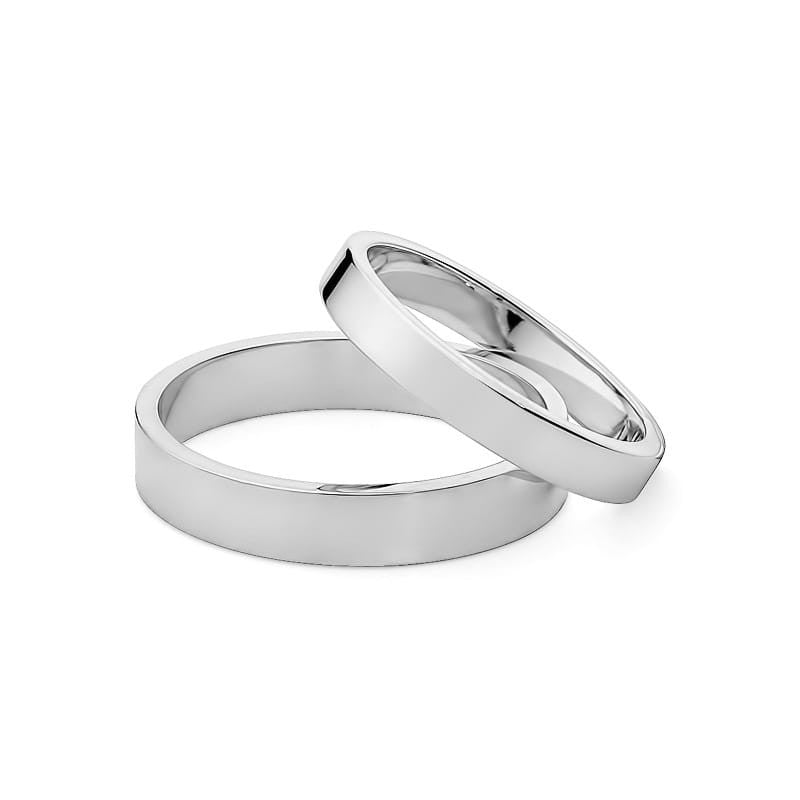 Klassische Flache Gold Eheringe 3 und 4mm