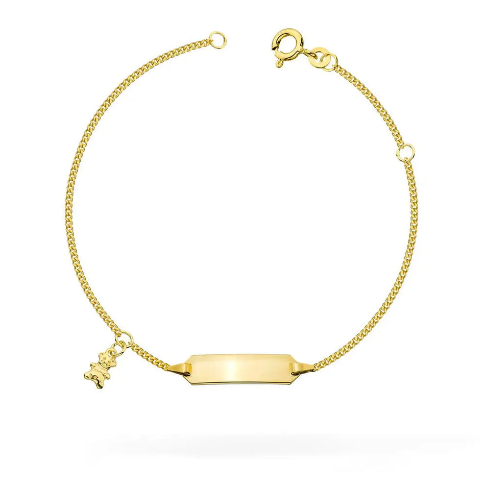 Kinder Goldarmband mit Bär zur Gravur