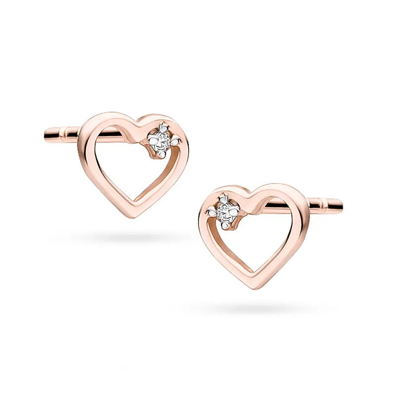 Goldohrringe mit 0,01 ct Diamanten