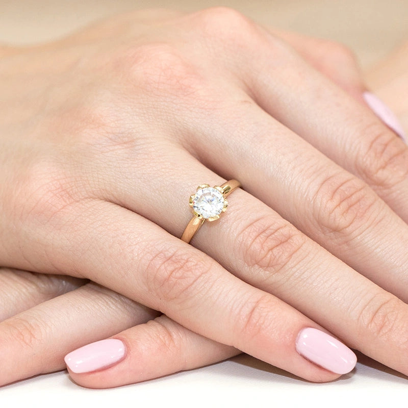 Gold Ring with Zirconia