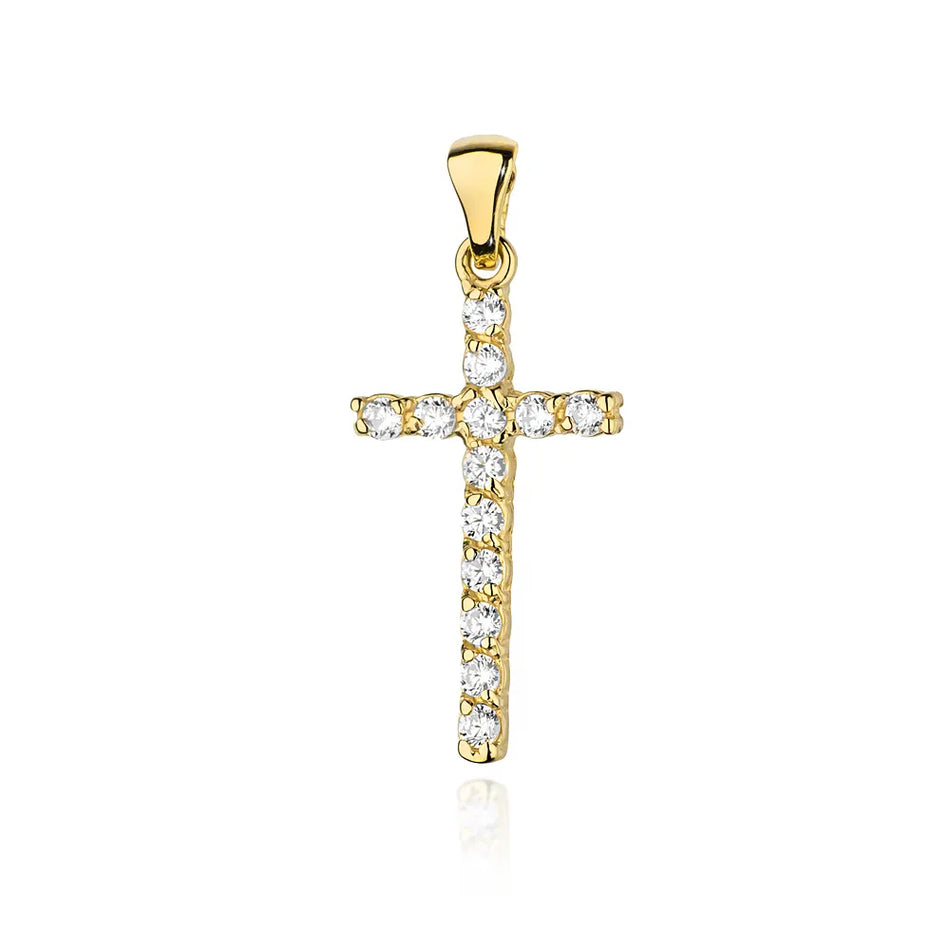 Goldener Kreuz Anhänger mit Diamanten