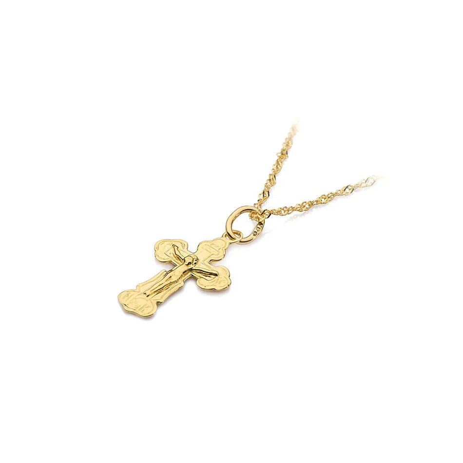 Gold Orthodox Cross Pendant