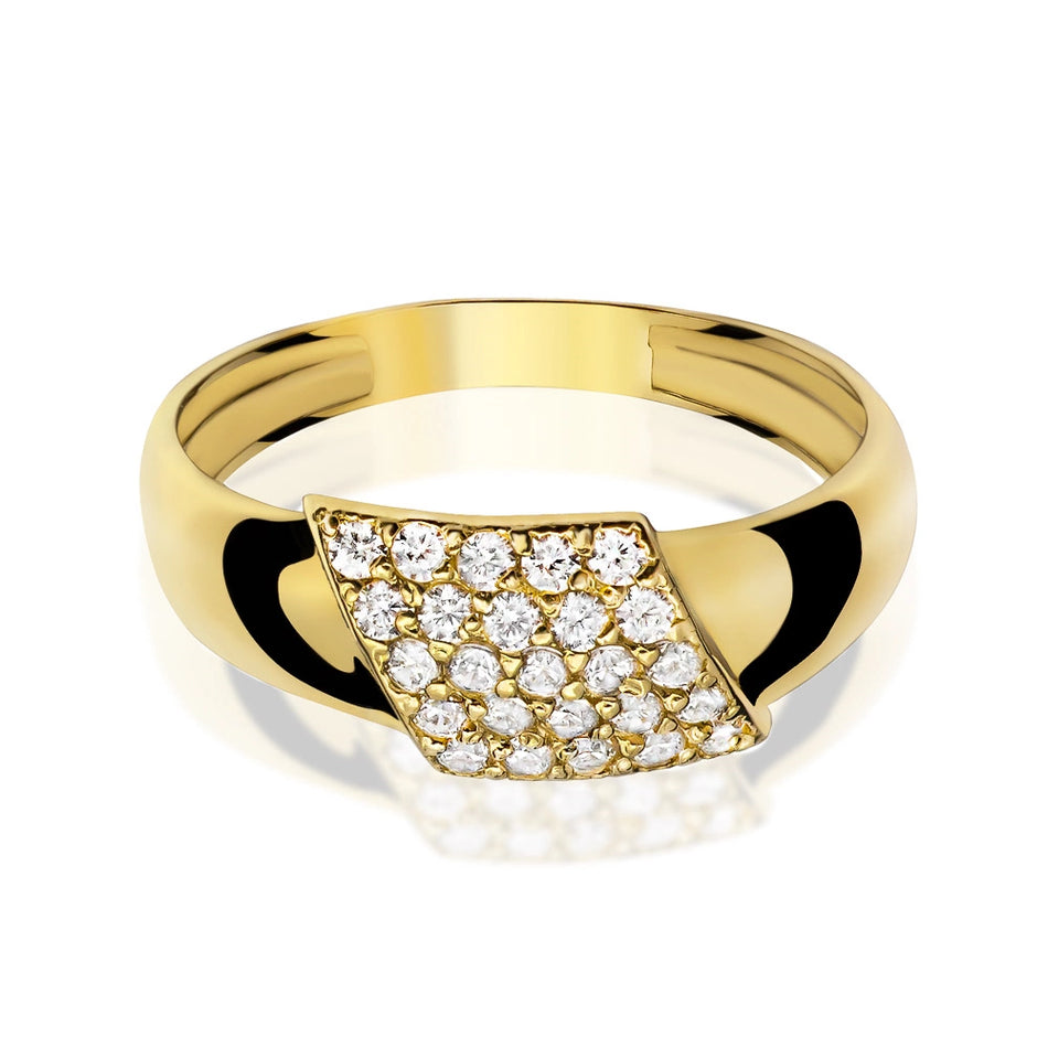 Goldring-Set mit Zirkonia