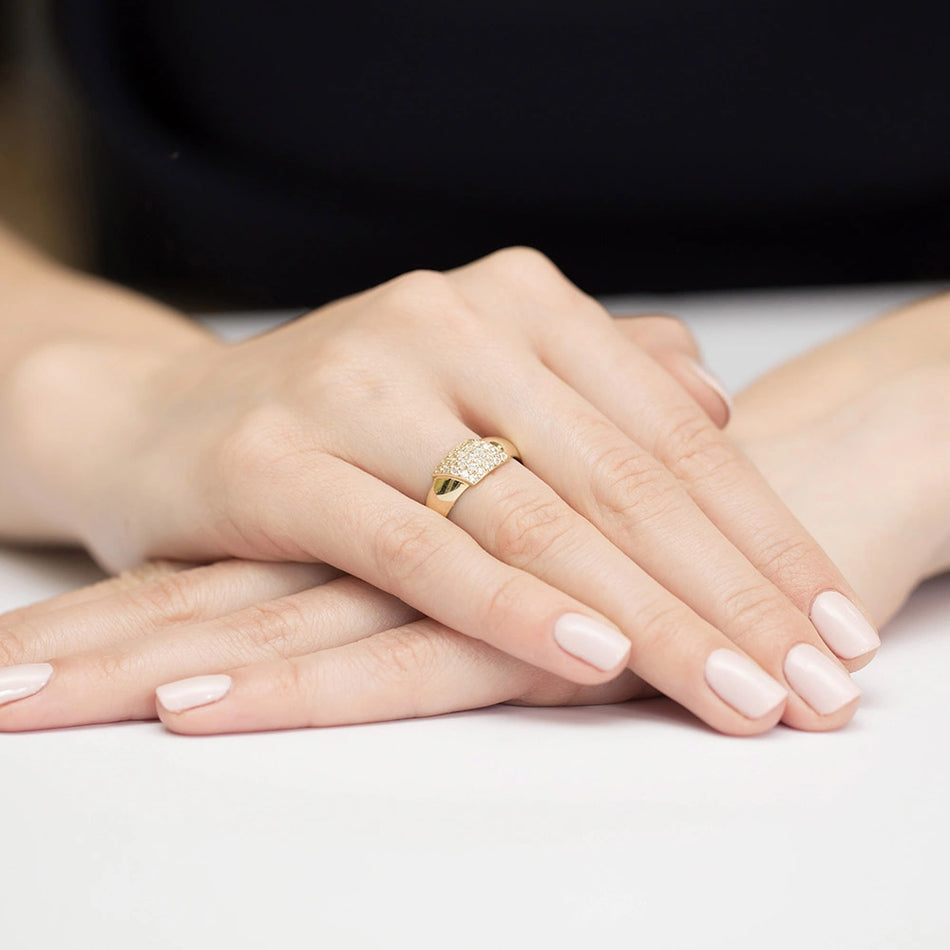 Goldring-Set mit Zirkonia