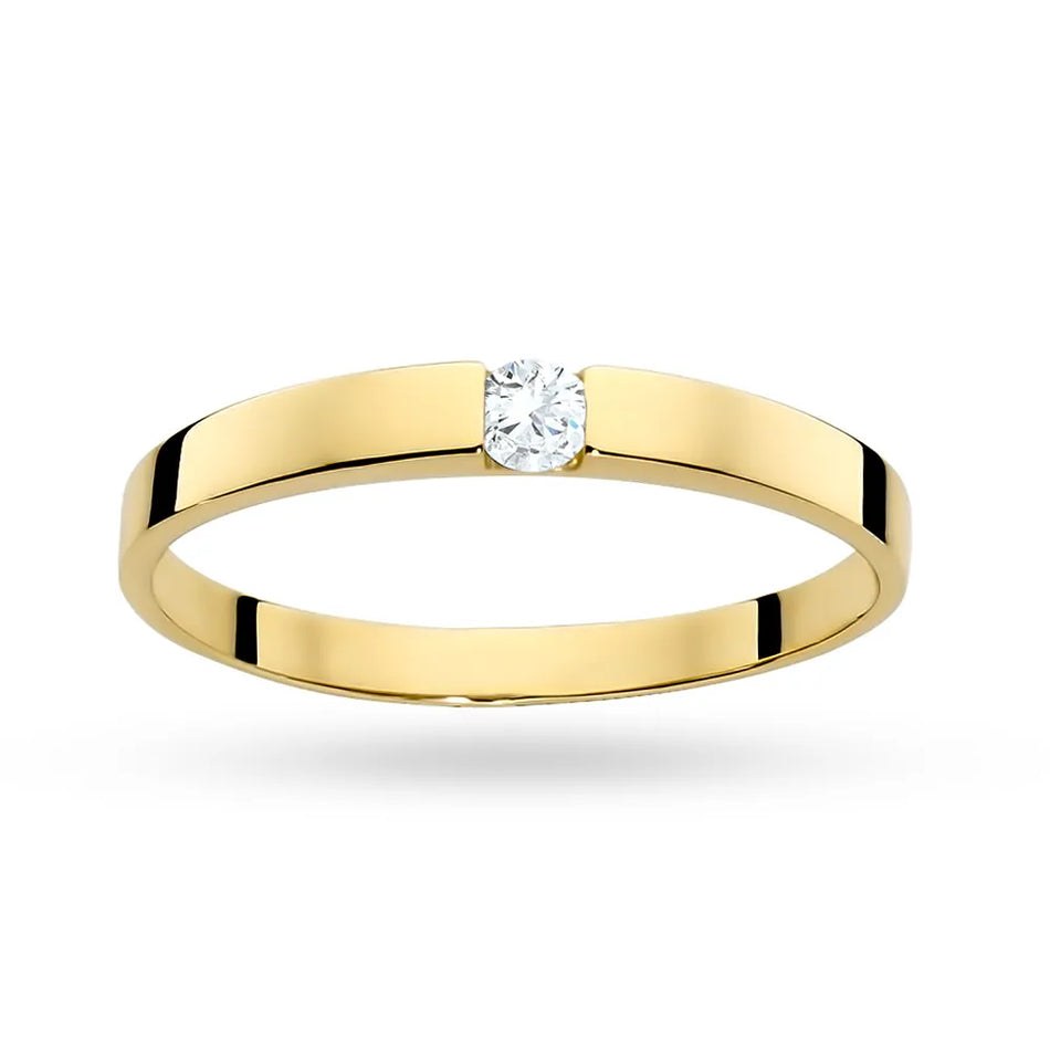 Gold Ring with Zirconia