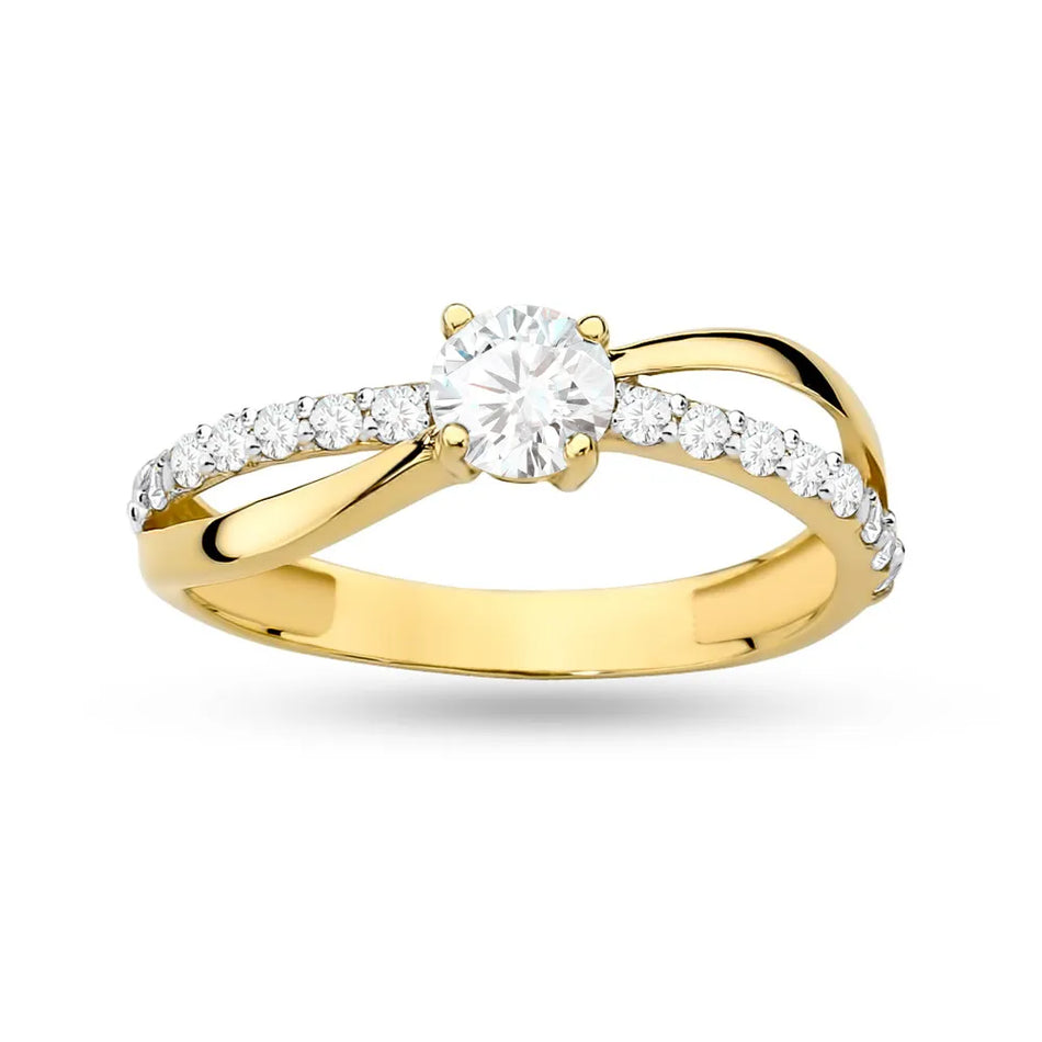 Gold Ring with Zirconia